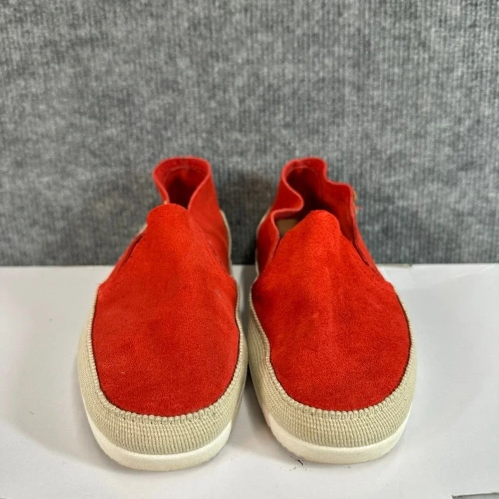 Verbenas Red Suede Slip On Espadrille Flats Shoes Made in Spain Womens 37